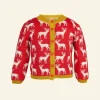 New Palava Children's Cardigan - Red Reindeer