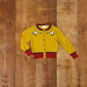 Store Palava Children's Classic Cardigan - Mustard Puffin