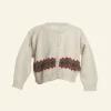 Cheap Palava Children's Hand Knit Cardigan - Cream Zig Zag