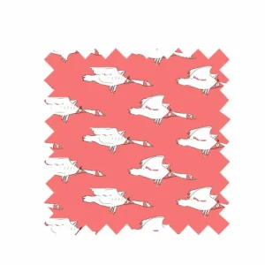 Cheap Palava Coral Ducks Jersey Fabric - Cotton