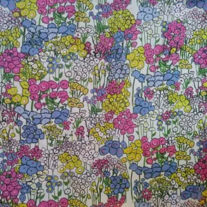 Cheap Palava Cream Flower Garden Fabric - Cotton Sateen