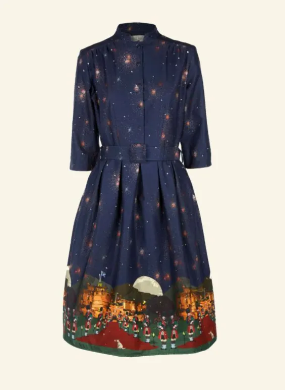 Fashion Palava Cynthia Dress - Navy Edinburgh Castle