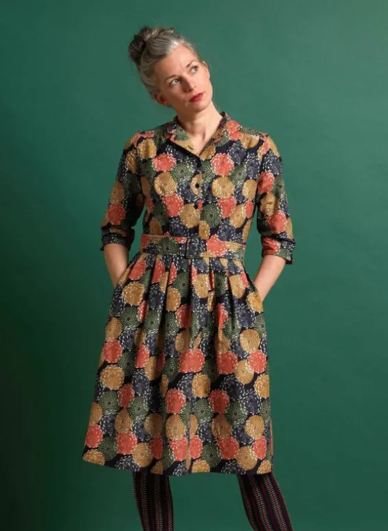 New Palava Cynthia Dress - Navy Pinecones