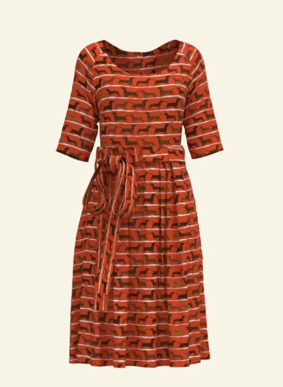 Flash Sale Palava Elsie Dress - Rust Sausage Dog