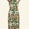 Fashion Palava Francesca - Tencel Cream Zebra Leaf Jumpsuit