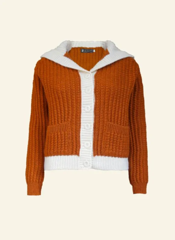 Outlet Palava Heritage - 100% British Wool Cardigan - Corvette Rust