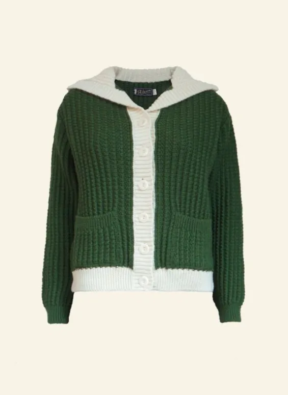 Hot Palava Heritage -  100% British Wool Cardigan - Corvette Green Cardigan