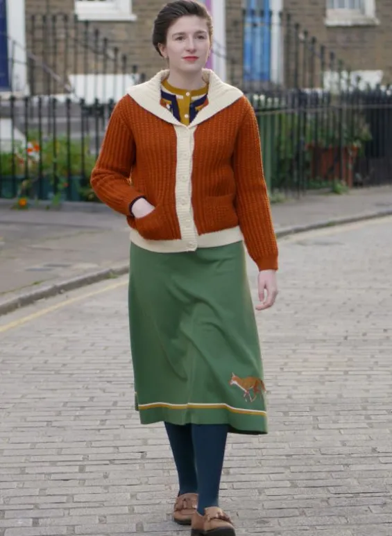 Outlet Palava Heritage - 100% British Wool Cardigan - Corvette Rust