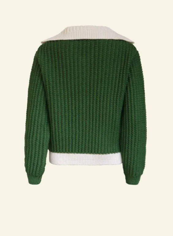 Hot Palava Heritage -  100% British Wool Cardigan - Corvette Green Cardigan
