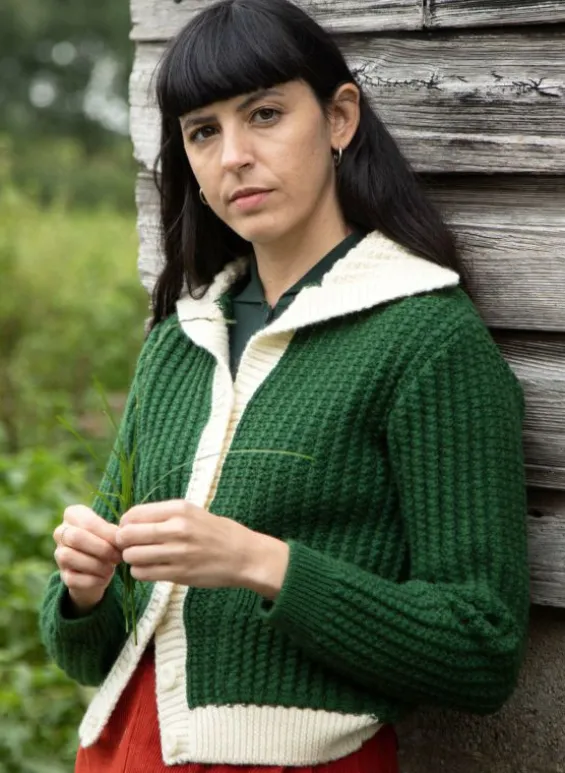 Hot Palava Heritage -  100% British Wool Cardigan - Corvette Green Cardigan