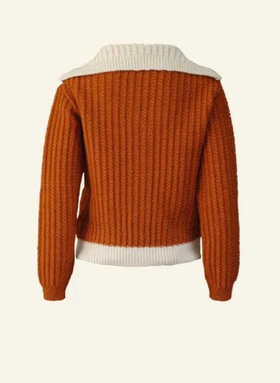 Outlet Palava Heritage - 100% British Wool Cardigan - Corvette Rust