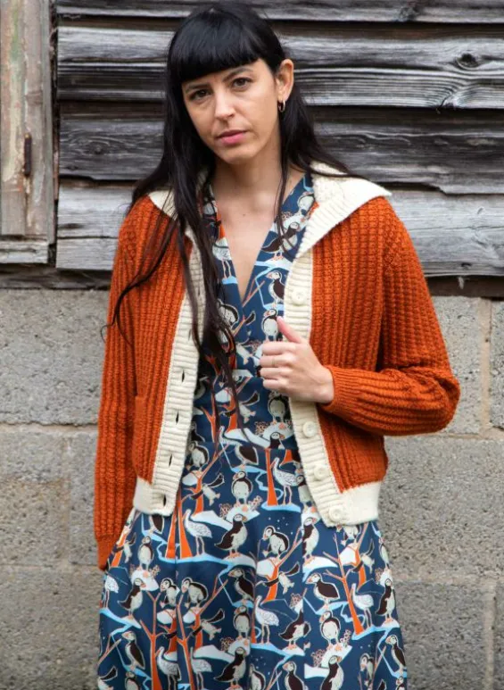 Outlet Palava Heritage - 100% British Wool Cardigan - Corvette Rust