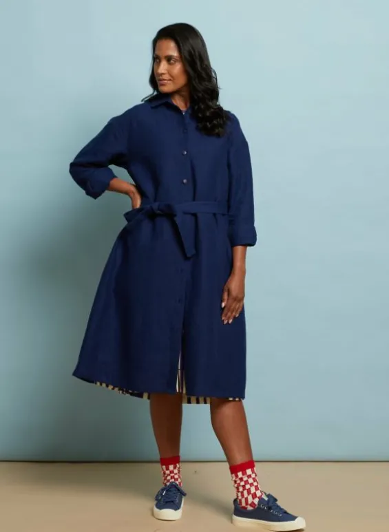 Best Palava Izzy Dress - Navy Linen