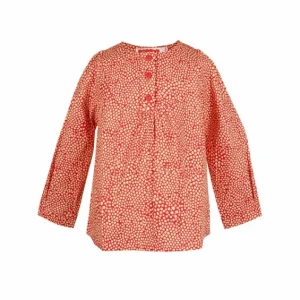 Hot Palava Izzy girl's blouse - Red poppy print