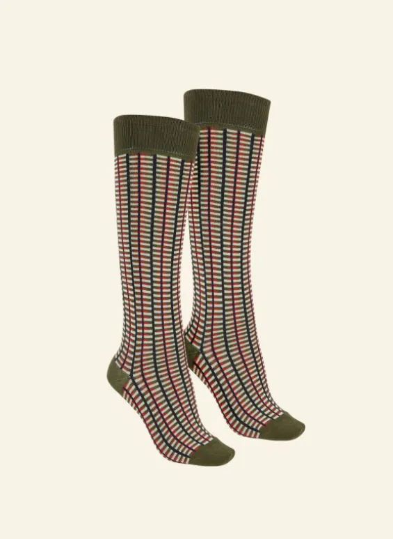 Outlet Palava Knee High Socks - Green Barbican - Cotton