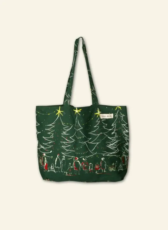 Sale Palava Large Shopper - Green Christmas