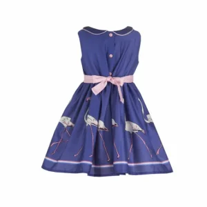 Cheap Palava Millie Children's Dress - Blue Flamingo
