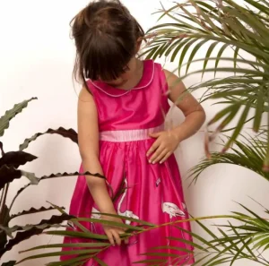 Store Palava Millie Children's Dress - Raspberry Large Flamingo