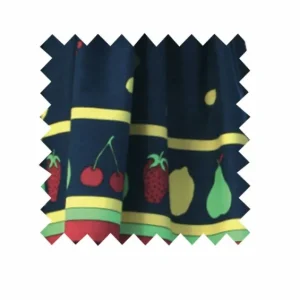 Discount Palava Navy Fruit - Double Border - Cotton - Fabric