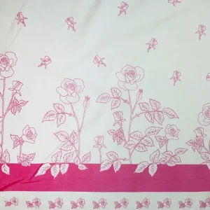 Cheap Palava Pink and White Roses Fabric - Cotton Twill