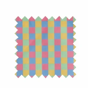 Cheap Palava Remnant - 80cm - Pastel Check Print Fabric - Cotton