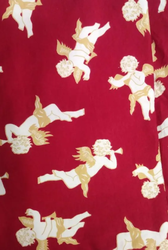 Store Palava Ruby Red Cherubs Fabric - 100% Cotton Jersey