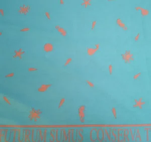 Shop Palava Save The Earth Dusky Pink/Teal Fabric - Cotton